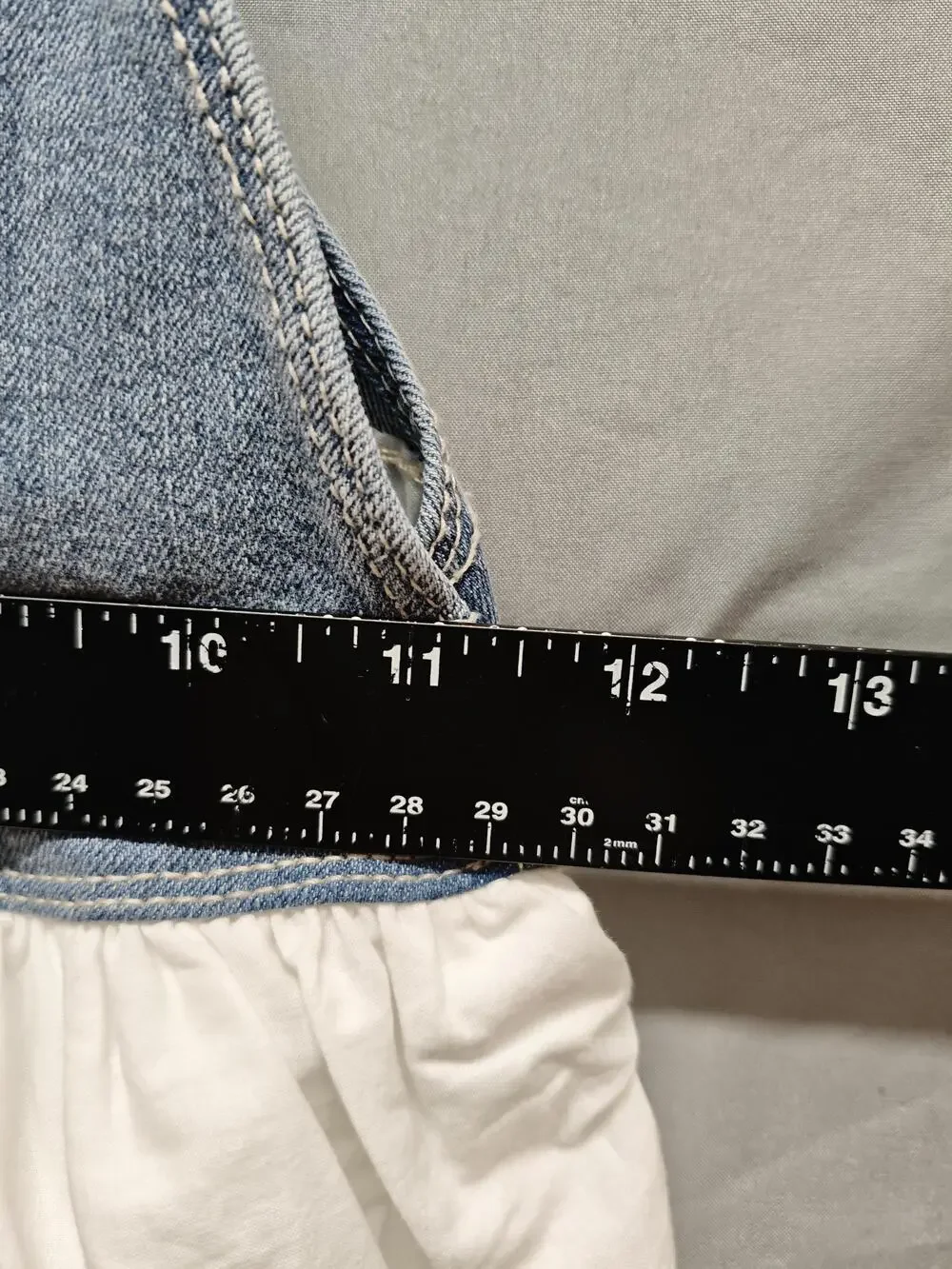 OshKosh Bgosh Overall Dress Girls 4T Blue Denim White Eyelet Jumper Skirtall